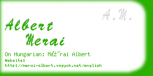 albert merai business card